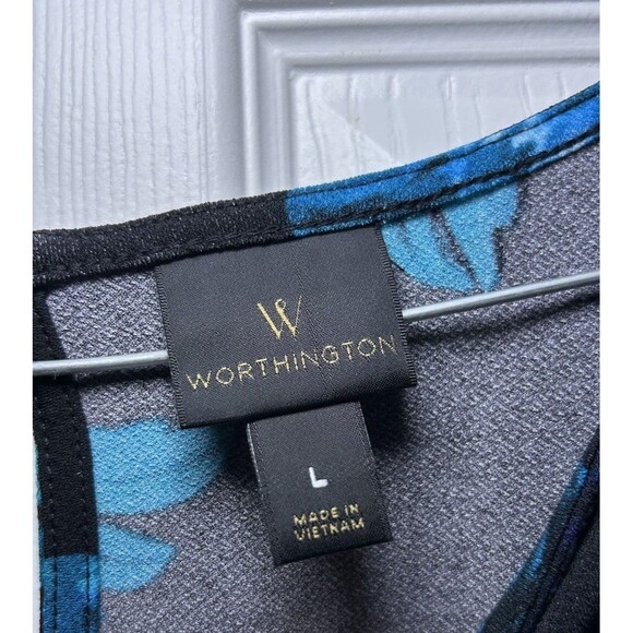 Worthington Women’s 3/4 Sleeve Floral Blouse Size Large NWOT - Picture 2 of 6